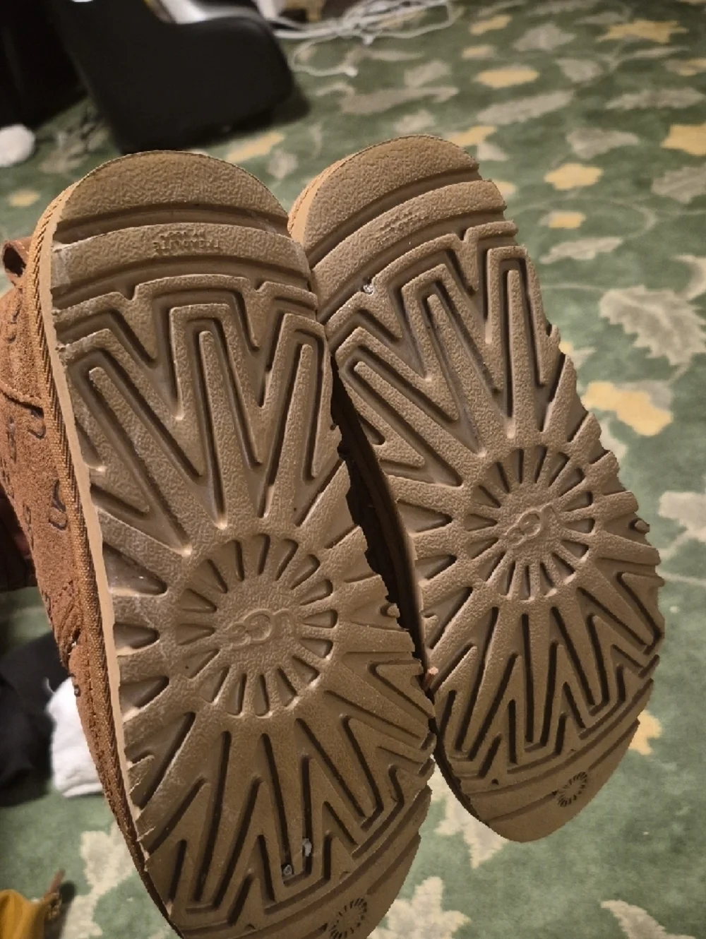 UGG Kids Chestnut Suede Logo Ankle Boots